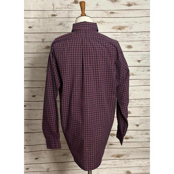 Ralph Lauren Blake classic red/navy cotton long sleeve button-down shirt Size M - Picture 6 of 7